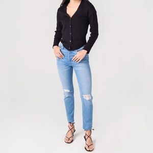 Frame Phoebe Cardigan-Black-Size Small-Silk and Cotton Blend-Slit Cuffs